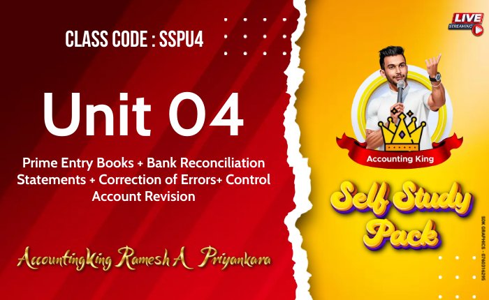 04. Prime Entry Books + Bank Reconciliations Statements + Correction of Errors + Control Account Revision